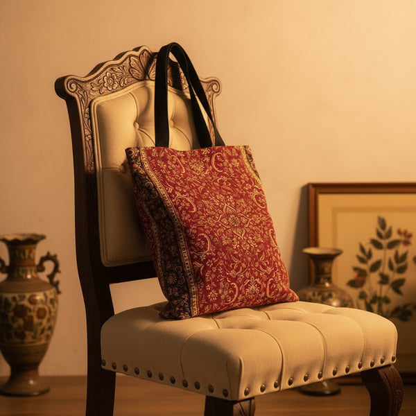 Oriental Pattern Canvas Tote Bag — Eco-Friendly | Large Capacity | 6 Prints | 4 Sizes