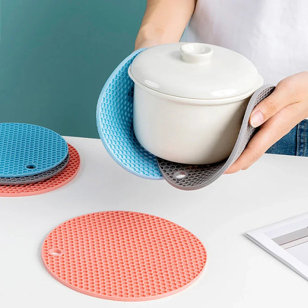 Silicone Honeycomb Table Mat — Anti-Slip Coaster & Pot Holder, Small or Large