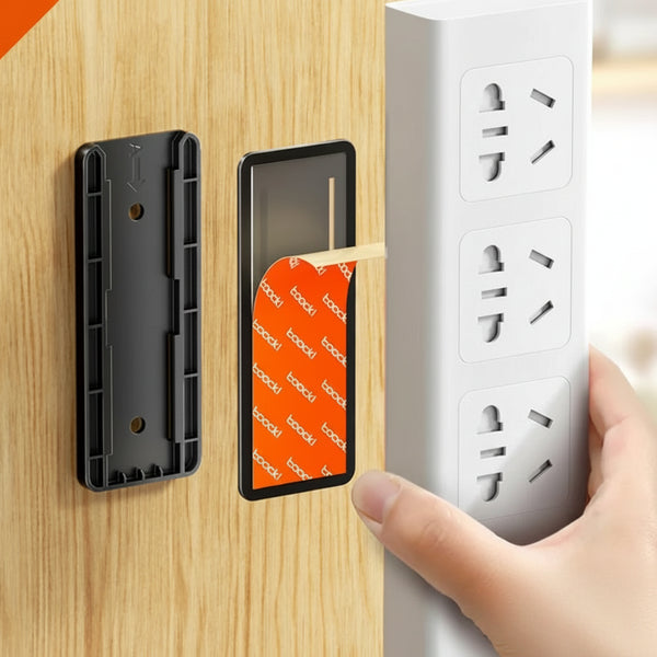 Self-Adhesive Power Strip & Cable Organiser Holder | No-Drill Wall Mount