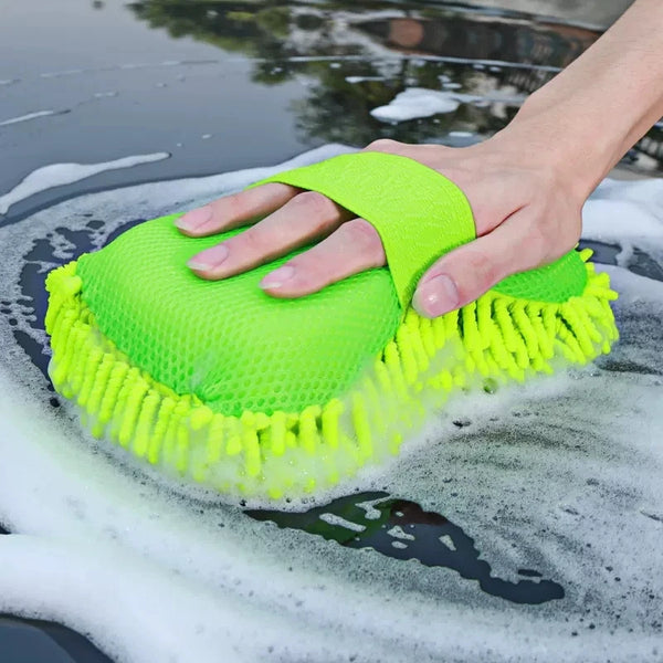 Microfiber Car Wash Sponge Glove — Scratch-Free Detailing