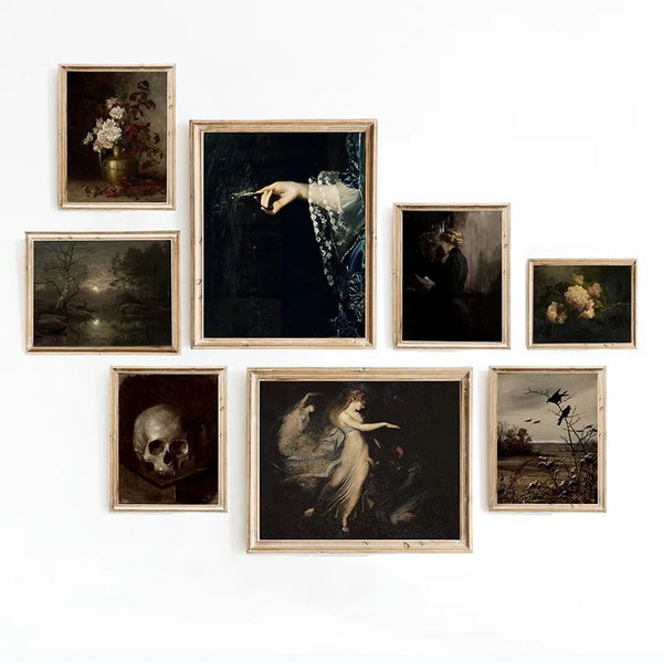 Dark Victorian still life canvas print