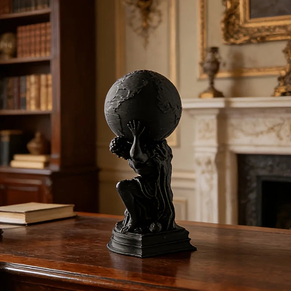 Dark Atlas skeleton sculpture