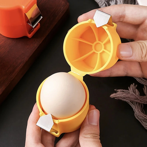 Portable Egg Cracker & Opener — Quick Press, Raw or Boiled Eggs