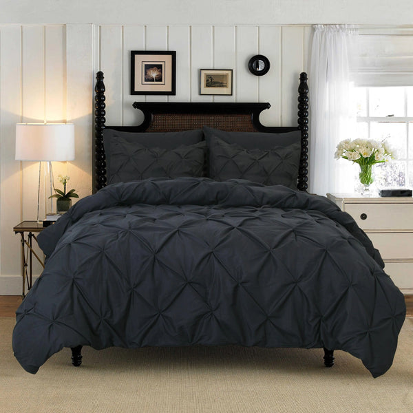 Pintuck Cotton Duvet Cover Set — 3 Piece, 7 Colours