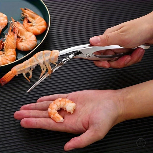 Stainless Steel Shrimp Deveiner & Peeler | Ergonomic Seafood Prep Tool