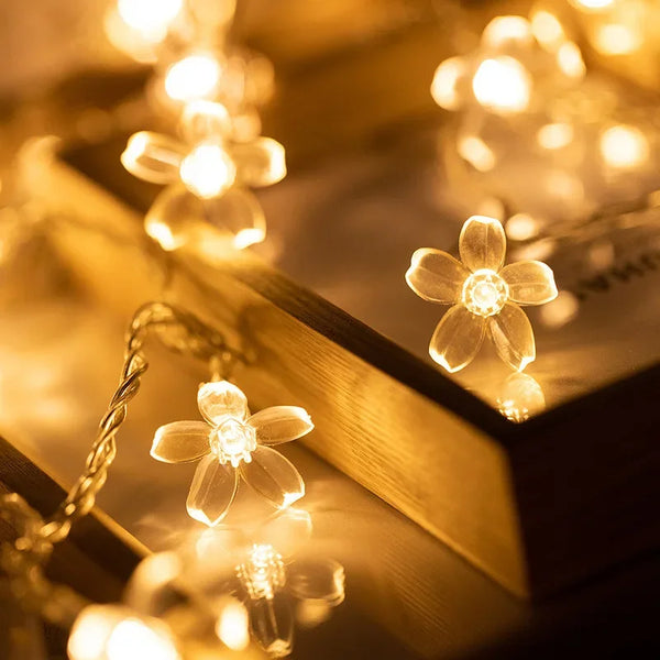 Solar Cherry Blossom String Lights