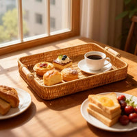 Wicker Rectangular Serving Tray