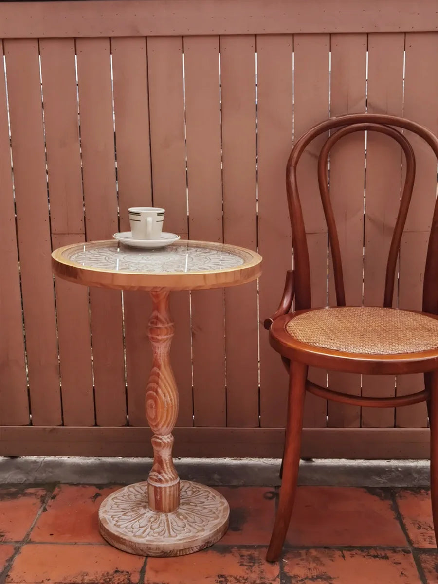 Moroccan Carved Side Table