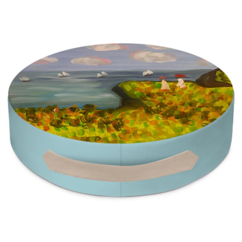 Cliff Walk round floor cushion