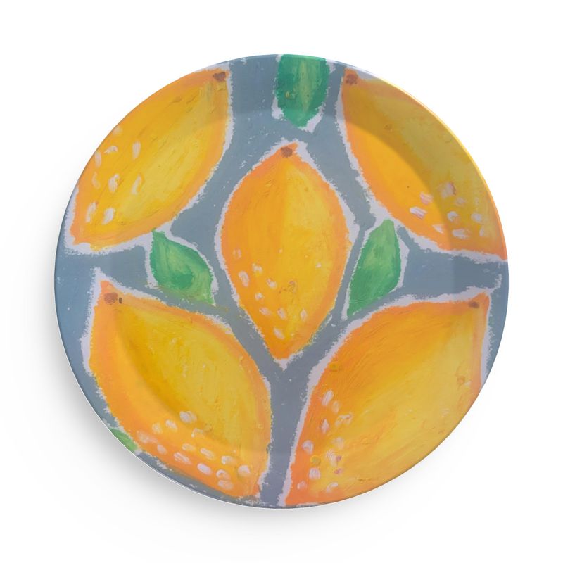 Lemon print party plate