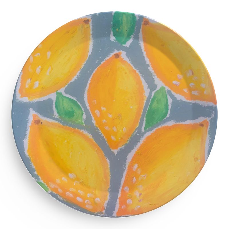Lemon print party plate