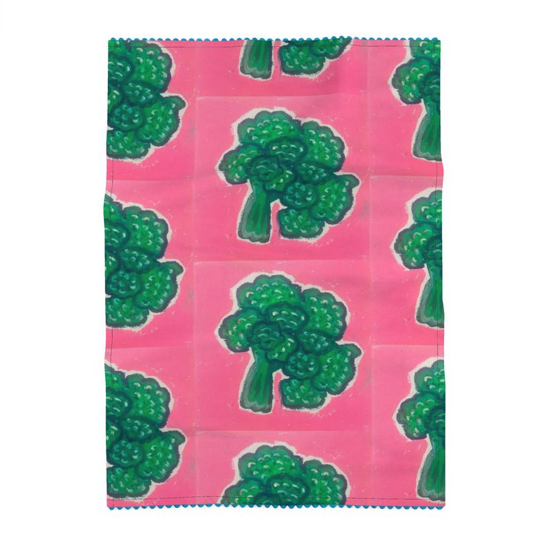 Broccoli print tea towel