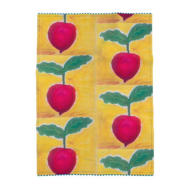 Radish print tea towel