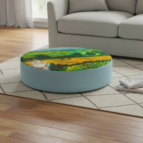 Harvest Fields round floor cushion| 50cm in diameter