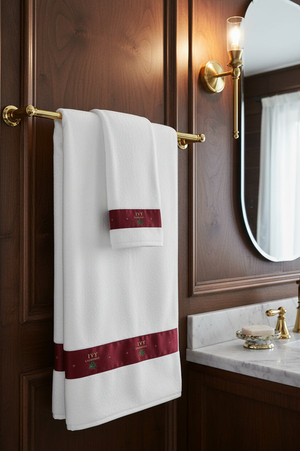 Ivy of Cambridge® Strip Towels | 1 bath towel and 1 hand towel