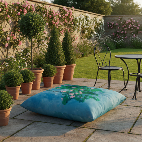 Cherry Blossom Outdoor Floor Cushion — 100×100cm