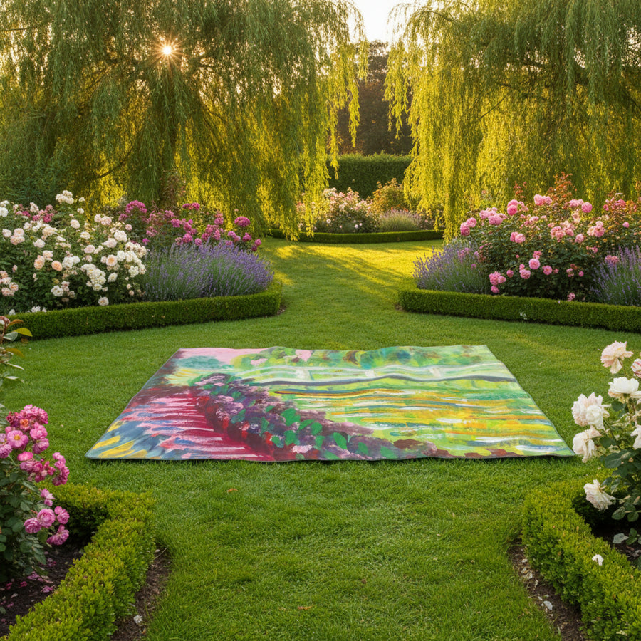 Japanese Garden Picnic Blanket — 150×150cm