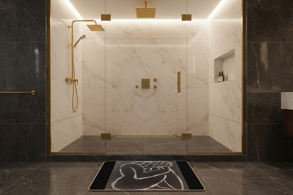 Abstract Figure Bath Mat — Large 90×63cm