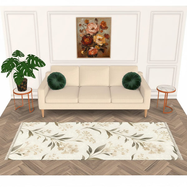 Trailing blossom velvet rug
