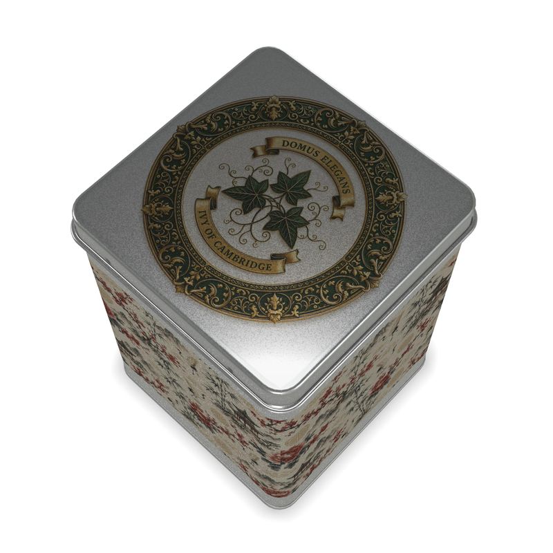 Chinoiserie garden tea caddy tin