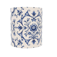 Blue baroque scrollwork bone china mug, set of 6