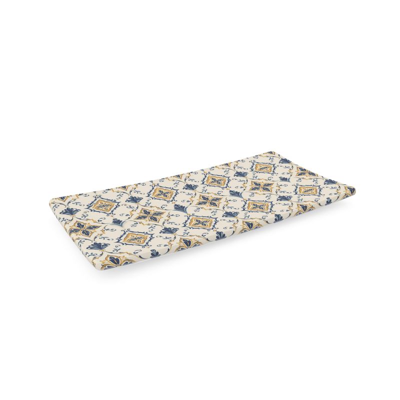 Navy and gold tile-motif bone china tray