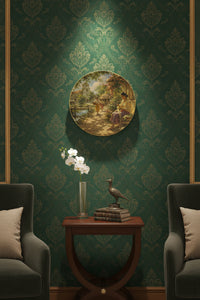 Amorsolo courtyard scene display plate, wall hanger