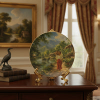 Amorsolo riverside scene display plate, upright stand | Diameter 315 mm (12.5")