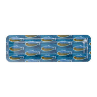 Sardine-print slim serving tray