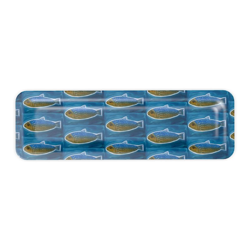 Sardine-print slim serving tray
