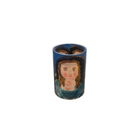Botero-Inspired Mona Lisa Glass Vase