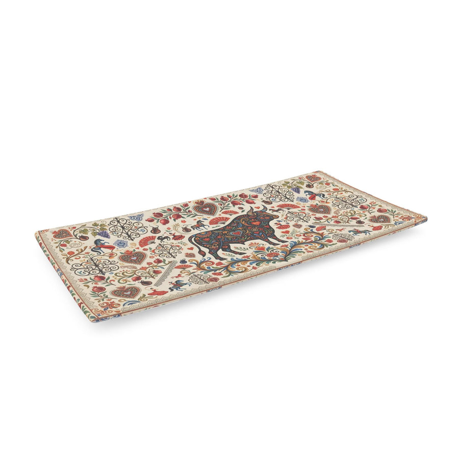 Folk Art Bull Fine Bone China Tray | Large