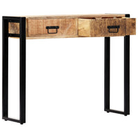 Mango wood console table with drawers