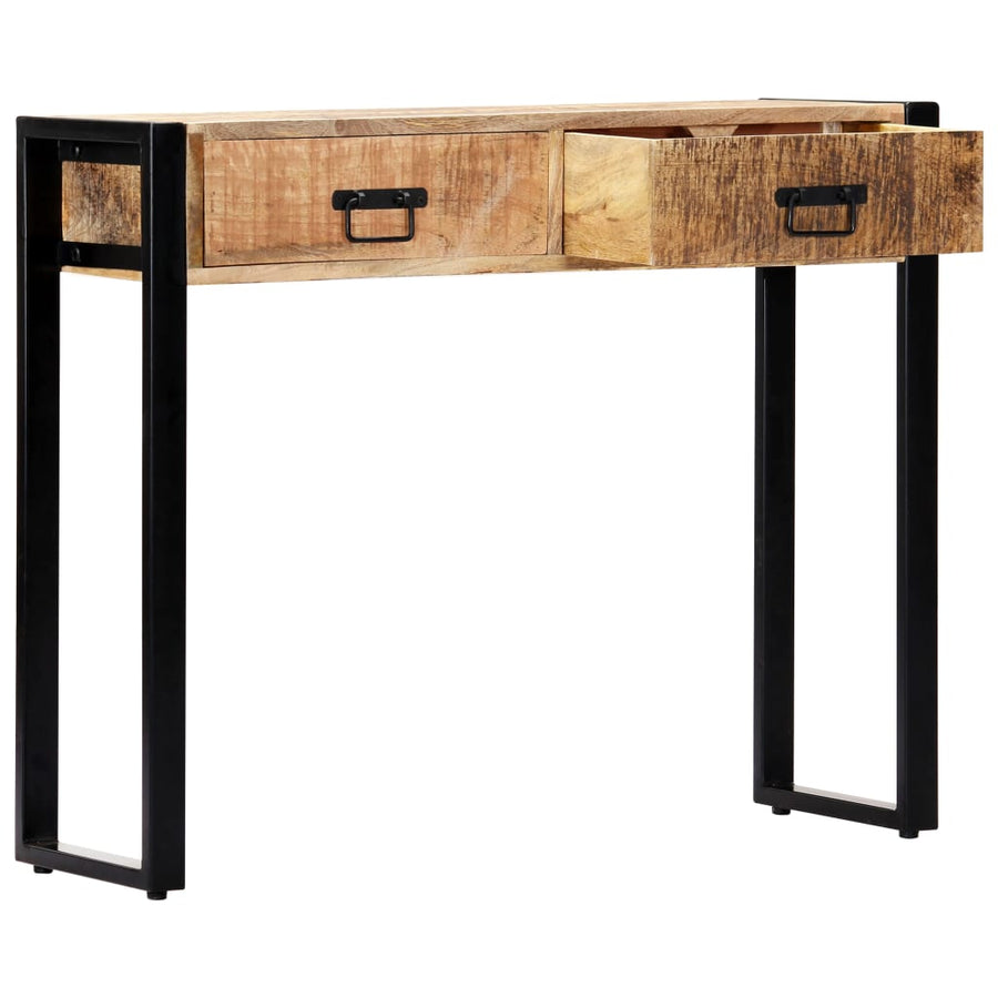 Mango wood console table with drawers