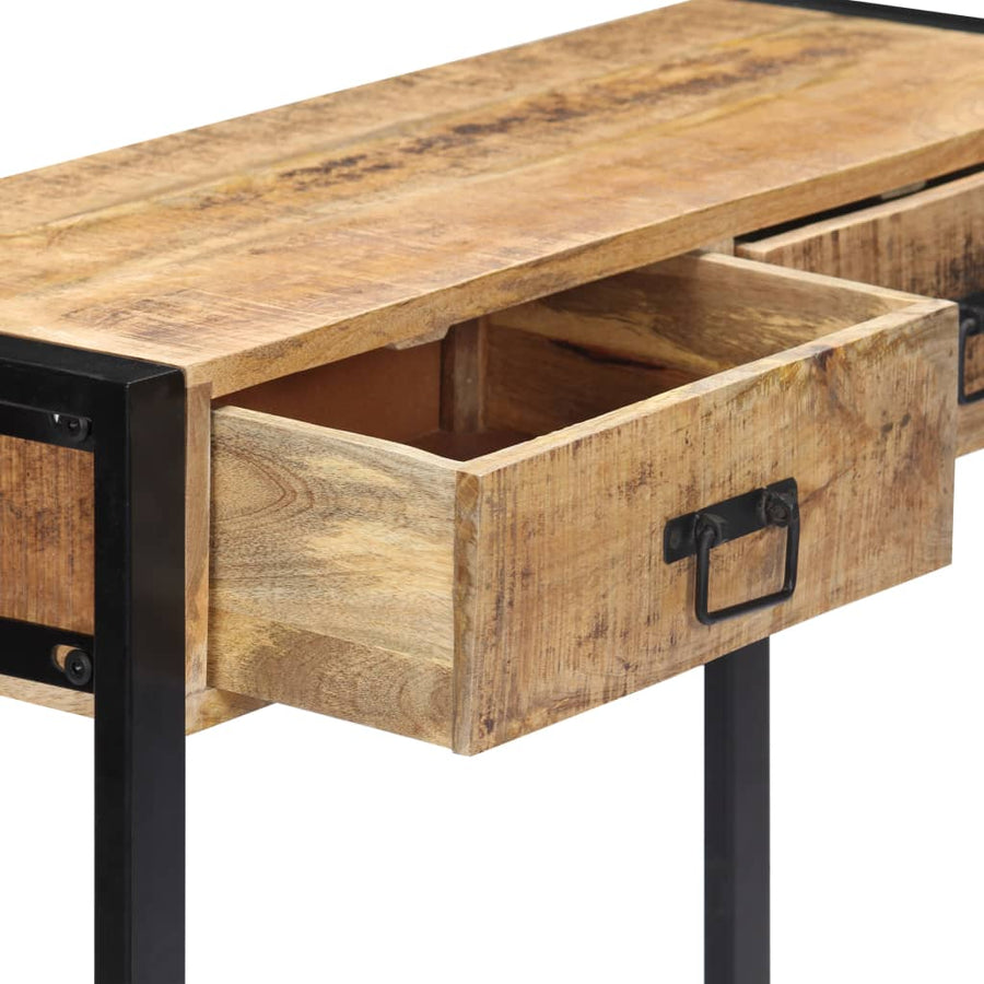 Mango wood console table with drawers