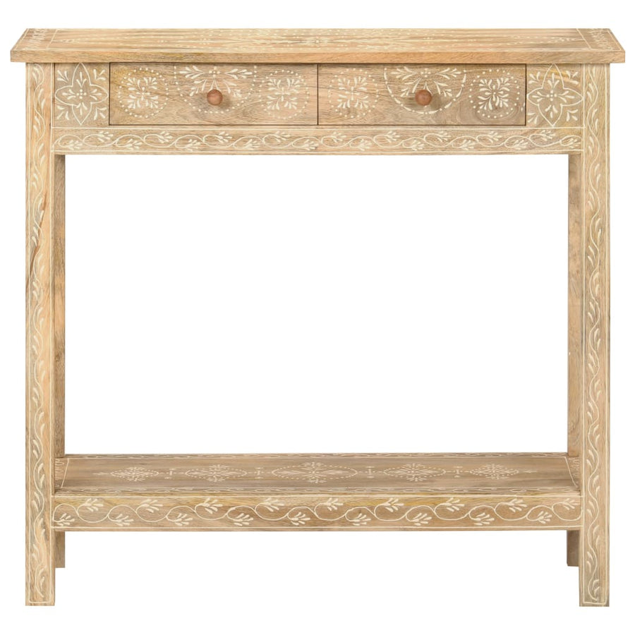 Hand-painted mango wood console table