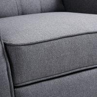 Recliner Armchair for Living Room Fabric Reclining Chair w/ Footrest Light Grey