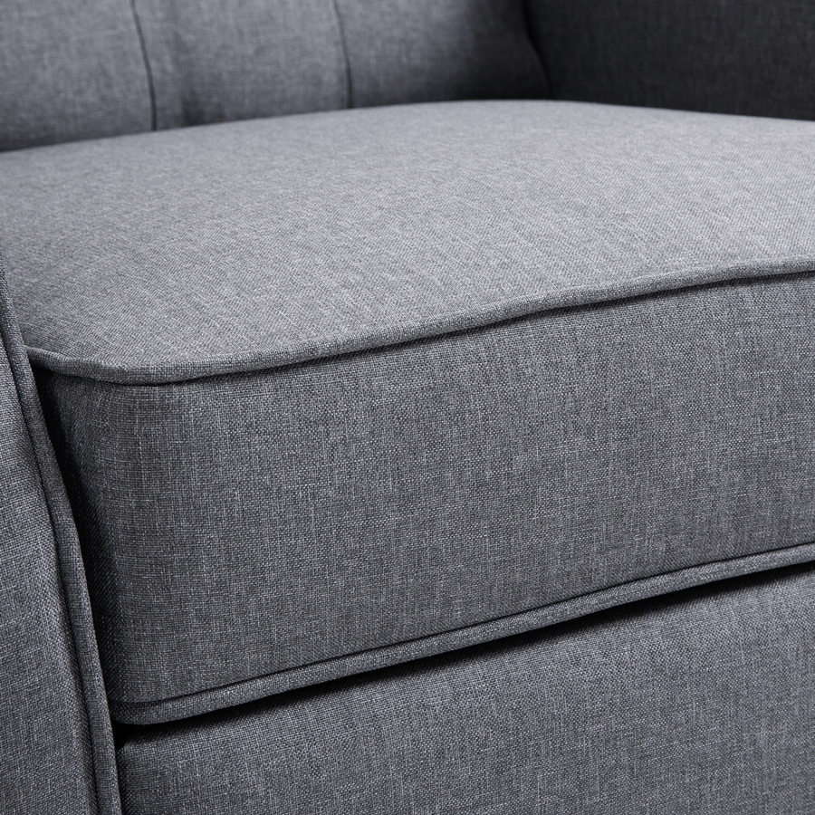 Recliner Armchair for Living Room Fabric Reclining Chair w/ Footrest Light Grey