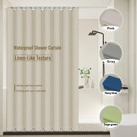 Minimalist Linen Texture Shower Curtain — Weighted Hem | Thick Polyester | 5 Colours | 5 Sizes