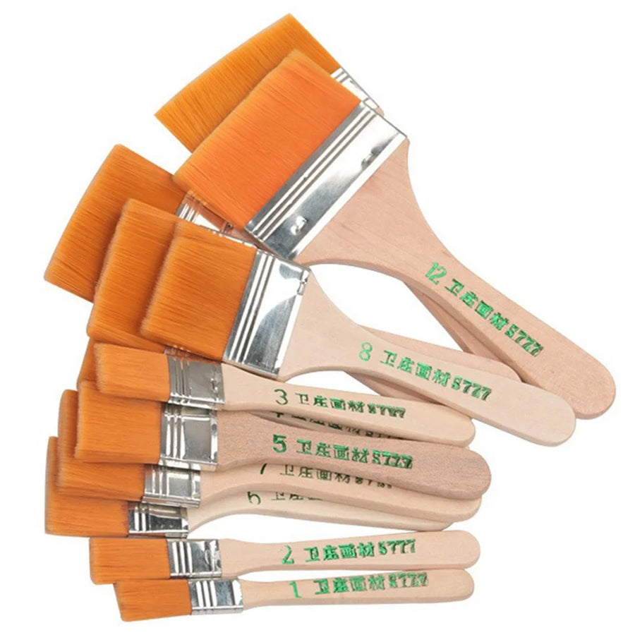 Nylon paint brush set — 12 pieces