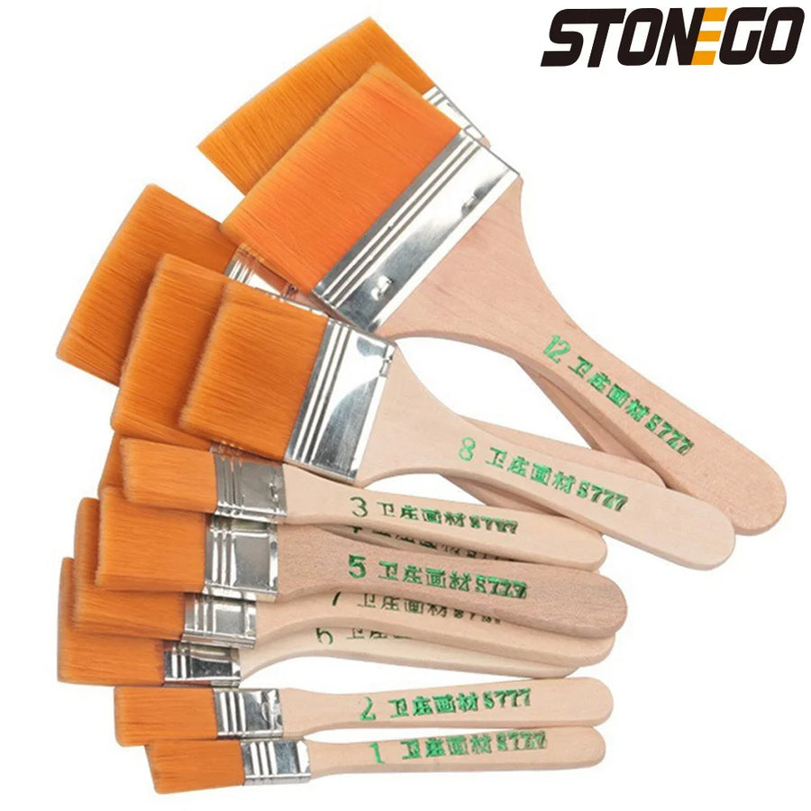 Nylon paint brush set — 12 pieces