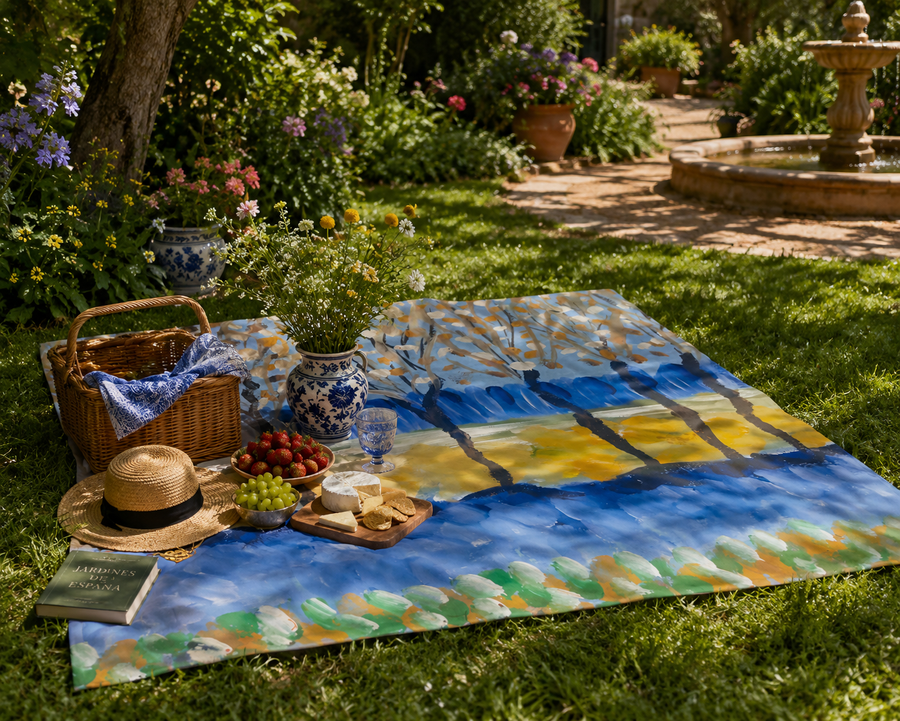 Autumn Trees Picnic Blanket — 150×150cm | 285gsm Fleece