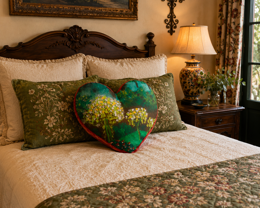 Blossom Garden heart cushion