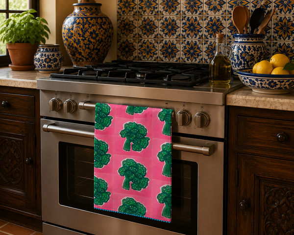 Broccoli print tea towel | 70x50cm
