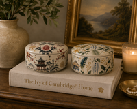 Mixed-design bone china trinket pot, set of 2
