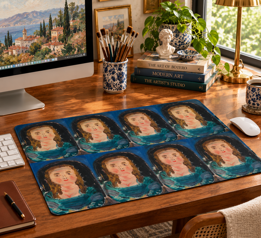 Fernando Botero Inspired Mona Lisa Mousepad