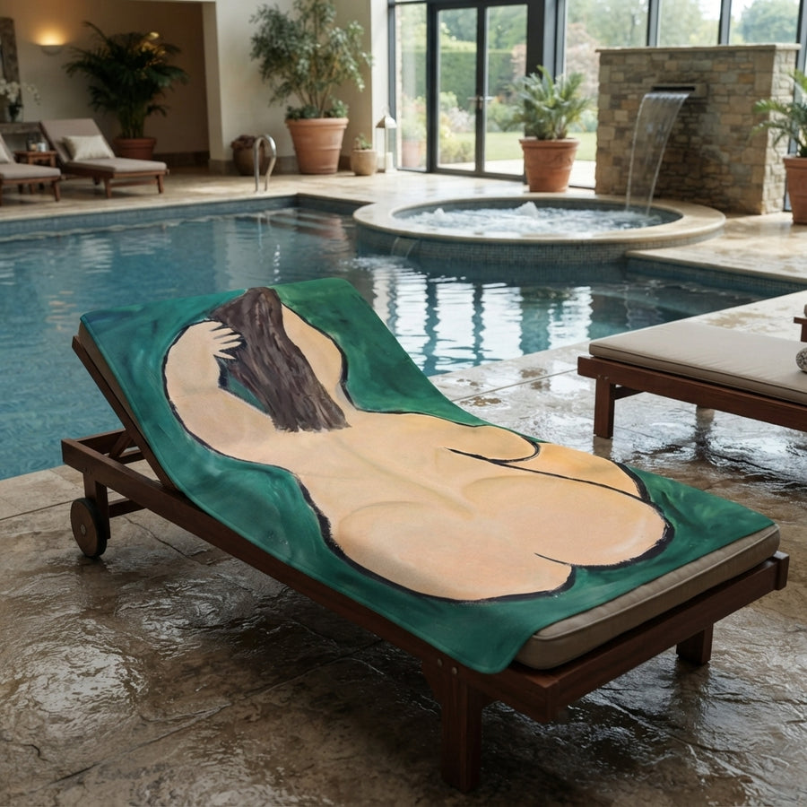 Fernando Botero Inspired Nude Microfibre Towel | Extra-Large 155cm x 180cm