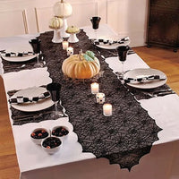 Lace Spider Web & Skeleton Fireplace Mantel Scarf