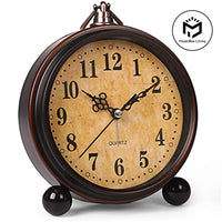 Vintage Metal Alarm Clock with Night Light — Super Silent | Bedside & Desk