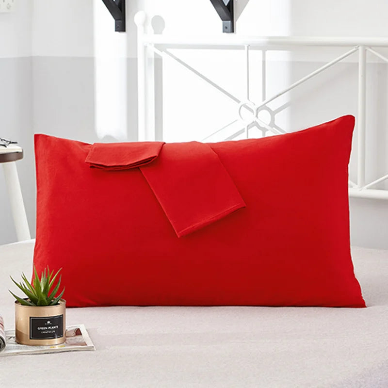 Pure Cotton Pillowcase | Solid Colour Pillow Cover